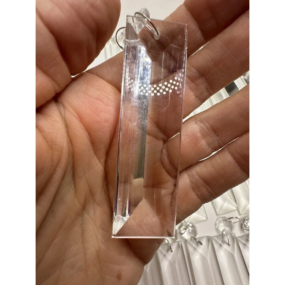 Crystal Chandelier Prisms Replacements Craft Set 40 Pc Dangle Silver Rings